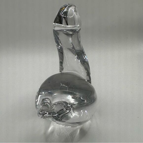 FM KONSTGLAS RONNEBY SWEDEN Vtg  Swan Paperweight Figure Art Glass 3.75” SIGNED - Picture 3 of 5